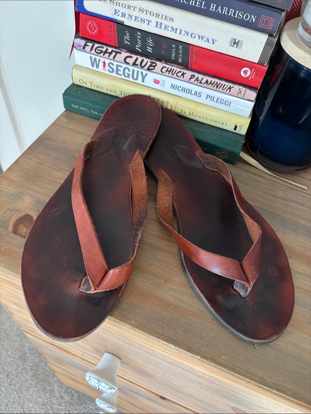 J.Crew ~ Brown Leather Flip Flops